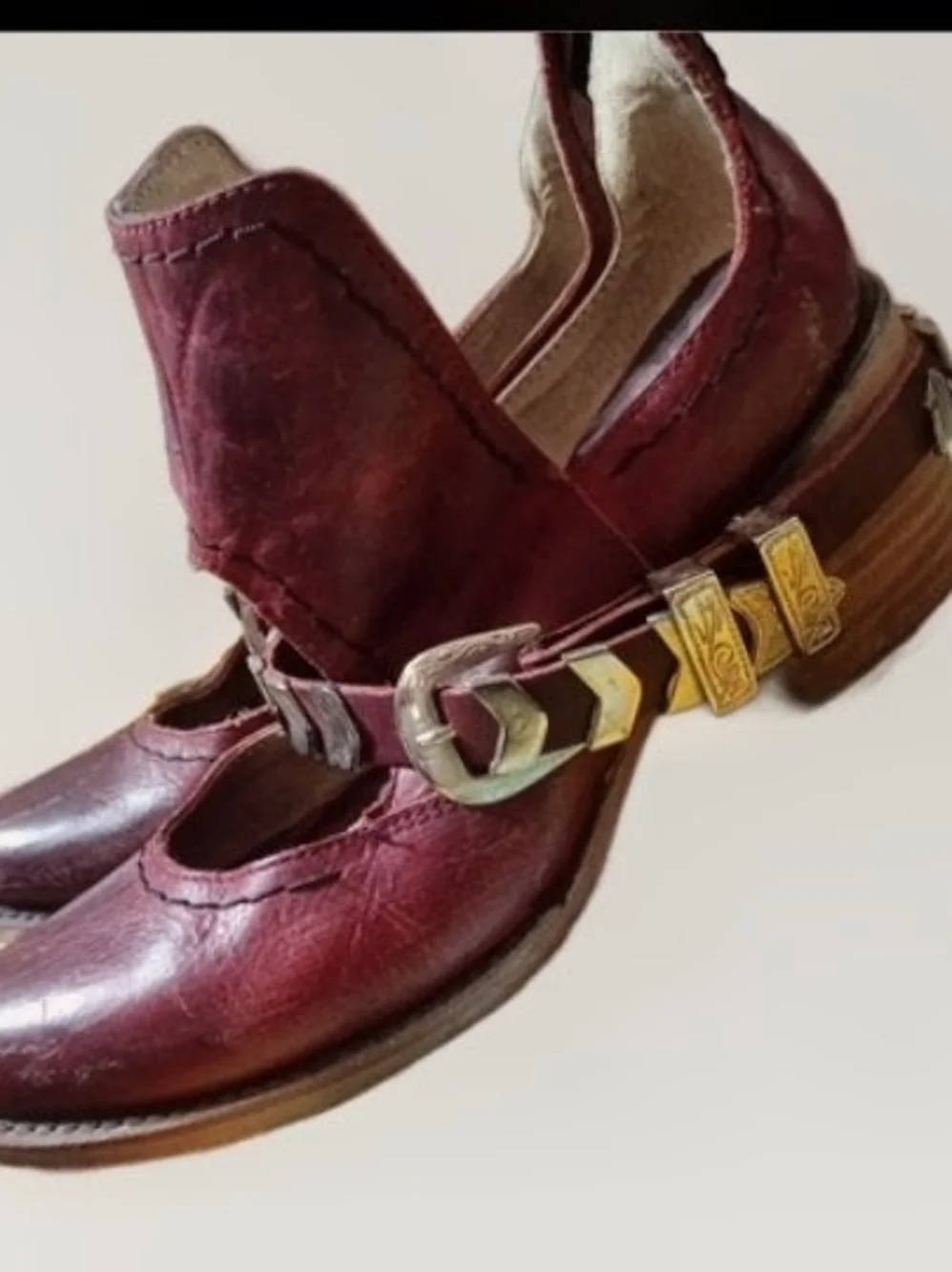 Freebird by Steven Wine Leather Mary Jane Cutout Heeled Boots